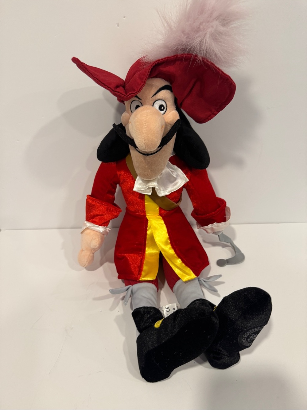 Disney Captain Hook Red and Yellow Plush Doll